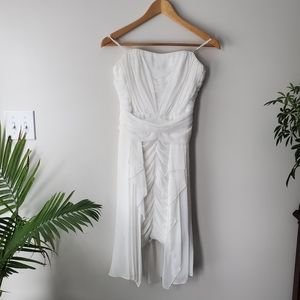 Le Chateau White strapless semi formal mini dress, NWT